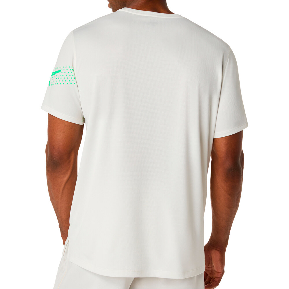 Asics camiseta técnica manga corta hombre ICON VERDE vista trasera