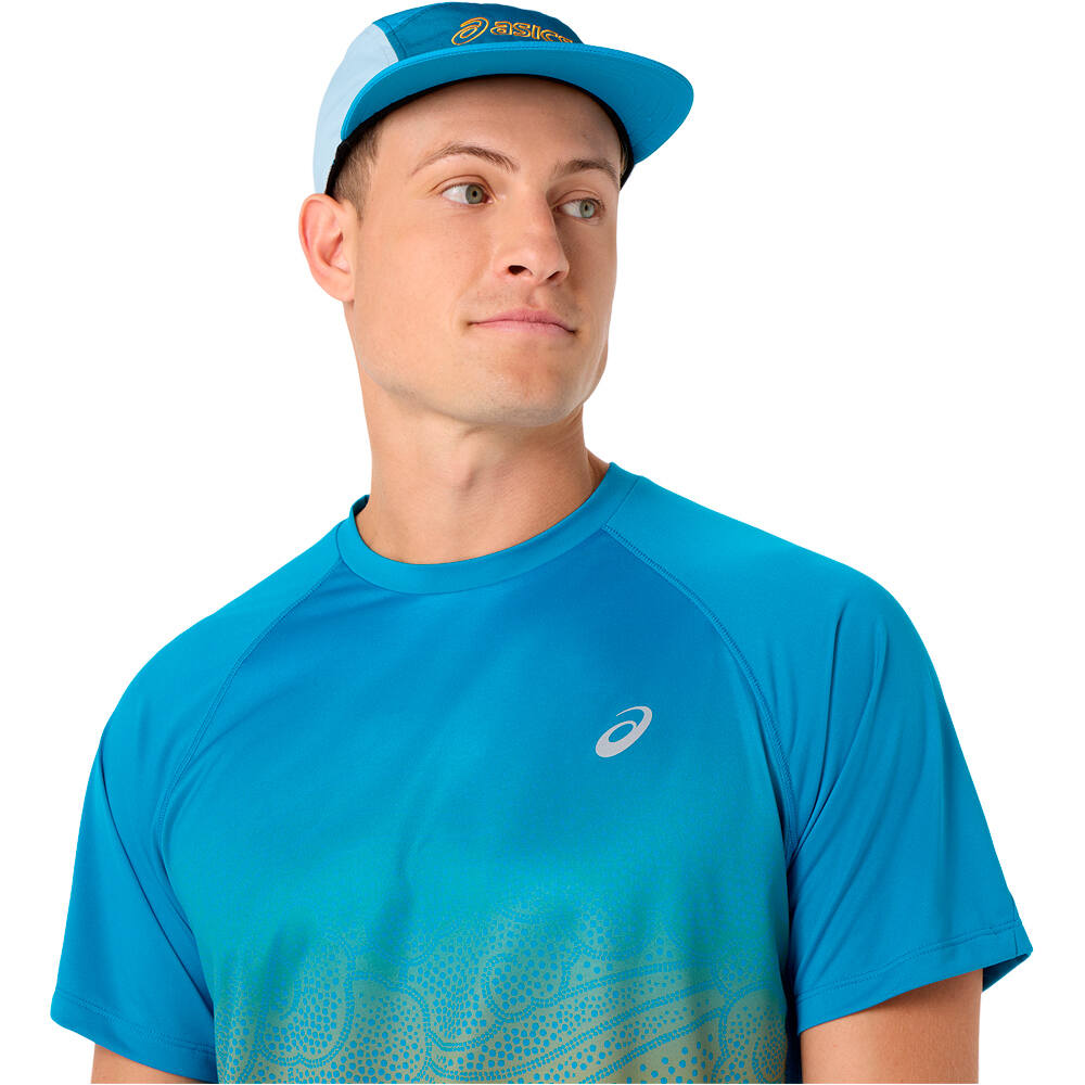 Asics camiseta técnica manga corta hombre ROAD FADE VERDE 03