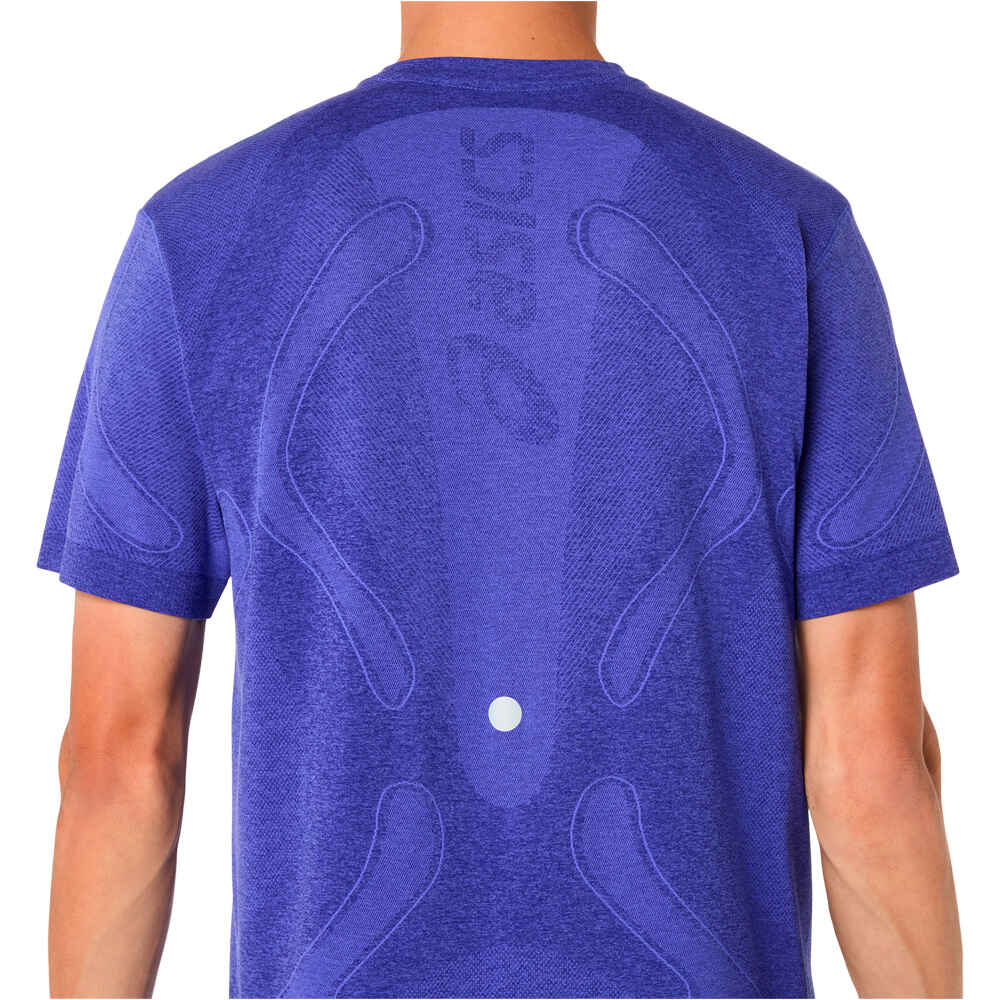 Asics camiseta técnica manga corta hombre ROAD SEAMLESS AZUL 04