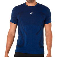 Asics camiseta técnica manga corta hombre ROAD SEAMLESS AZUL vista frontal