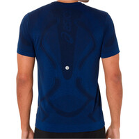 Asics camiseta técnica manga corta hombre ROAD SEAMLESS AZUL vista trasera