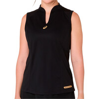 Asics camiseta tenis manga corta mujer PADEL COURT NEGRO vista frontal
