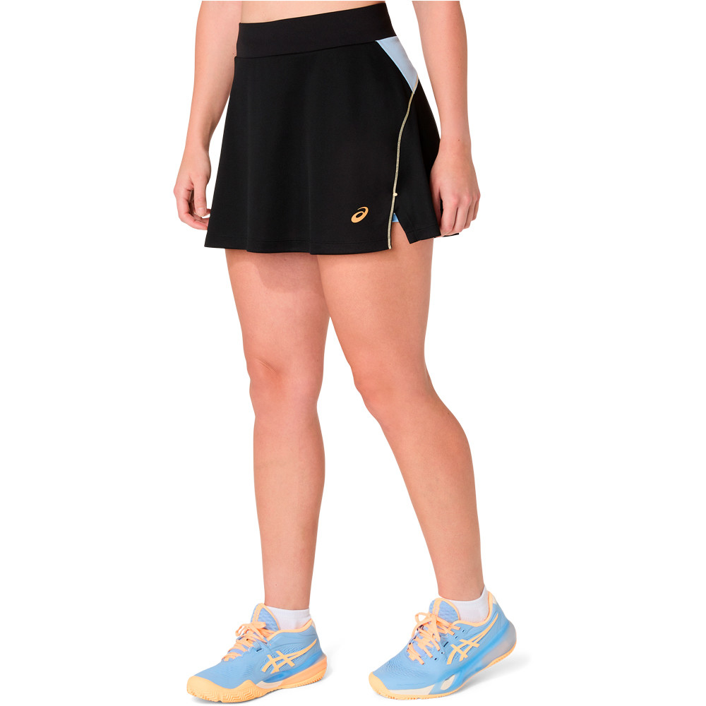 Asics falda tenis PADEL COURT NEGRO vista detalle