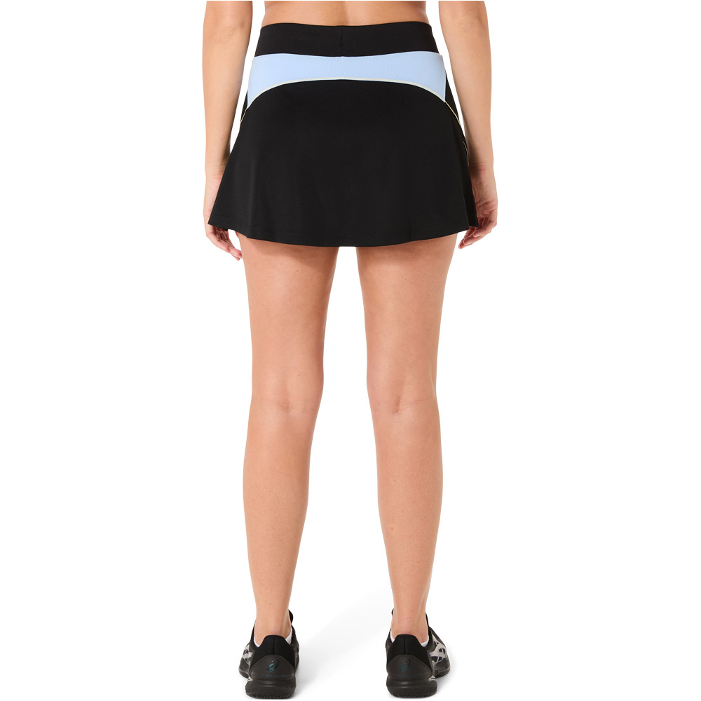 Asics falda tenis PADEL COURT NEGRO vista trasera