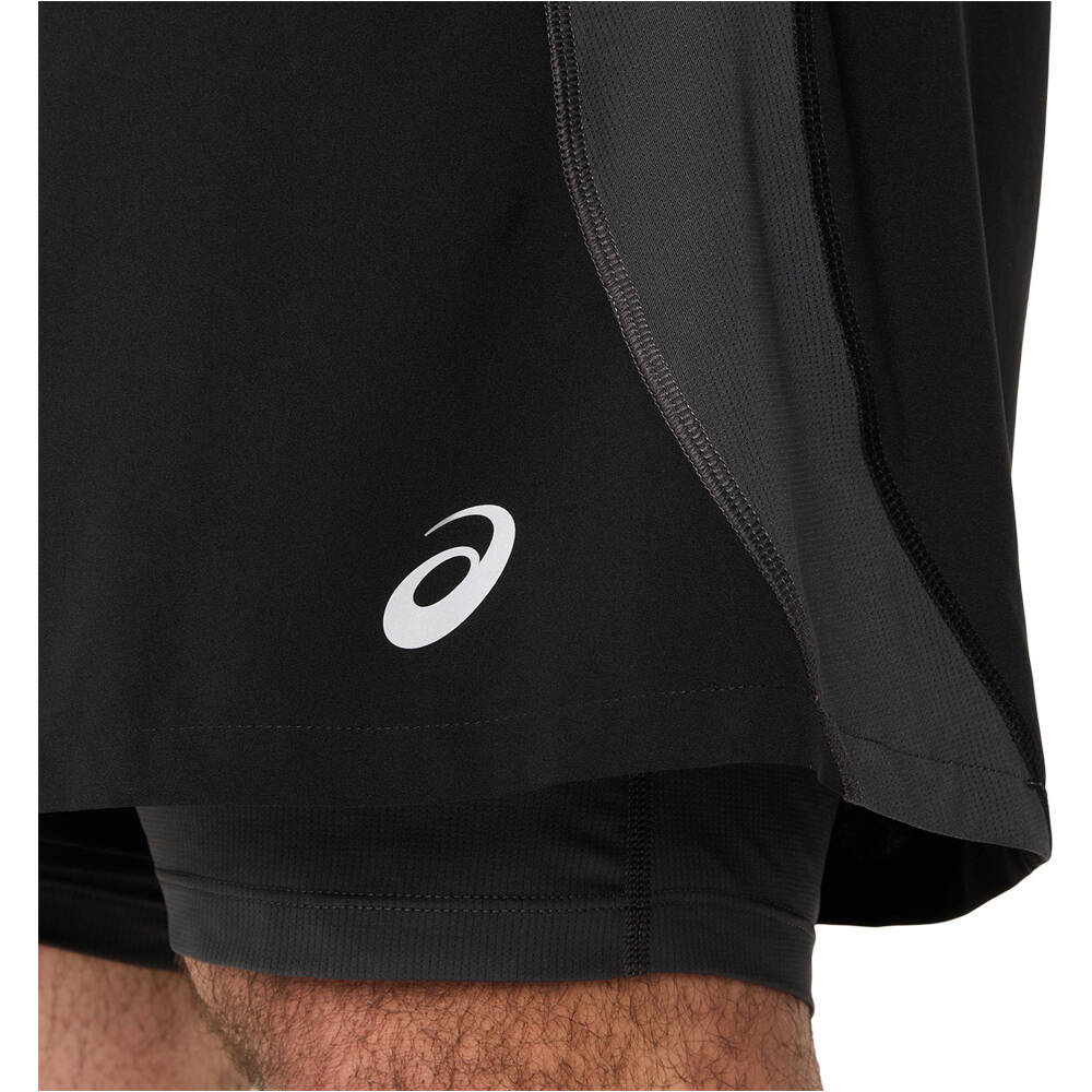 Asics pantaloneta técnica hombre ROAD 2-N-1 NEGRO 03