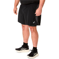 Asics pantaloneta técnica hombre ROAD 2-N-1 NEGRO vista detalle