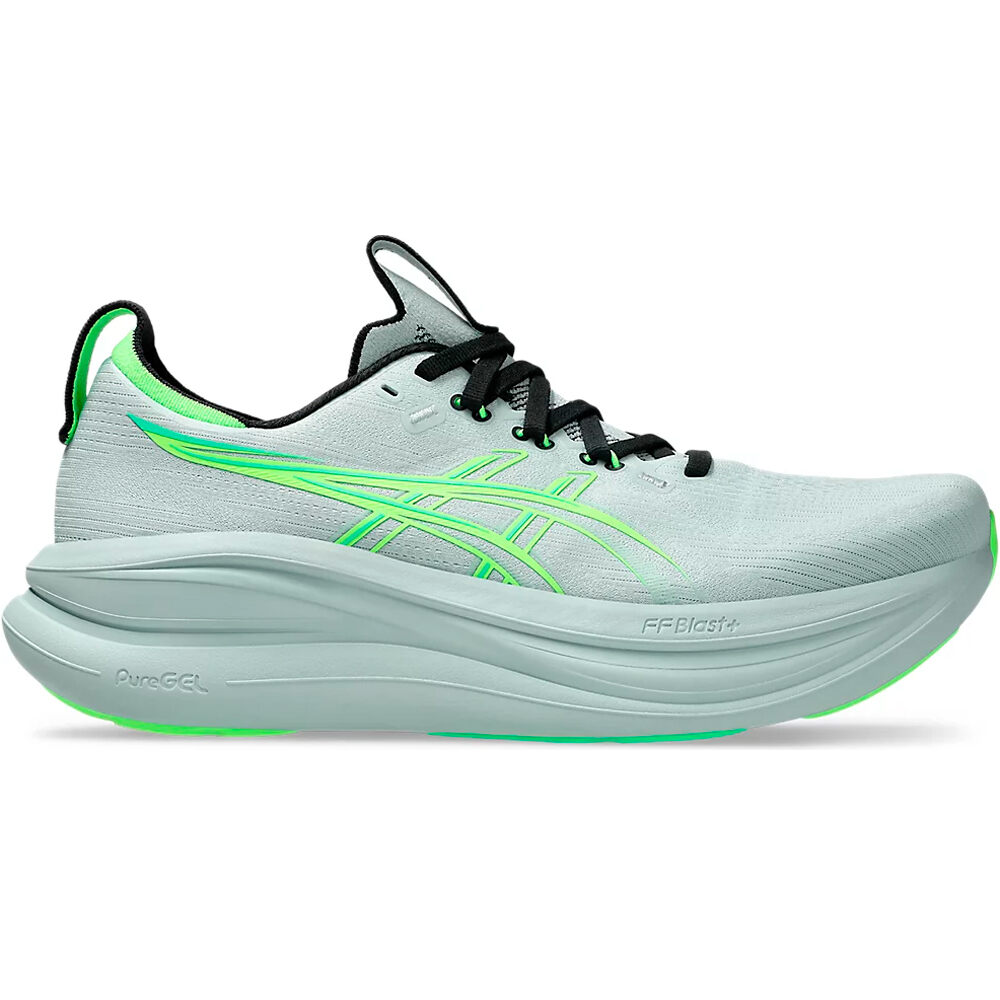 Asics zapatilla running hombre GEL-NIMBUS 28 VERDE lateral exterior