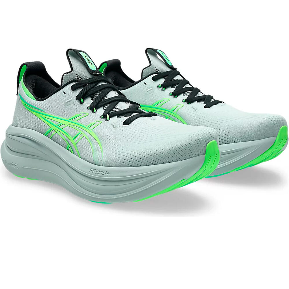 Asics zapatilla running hombre GEL-NIMBUS 28 VERDE lateral interior