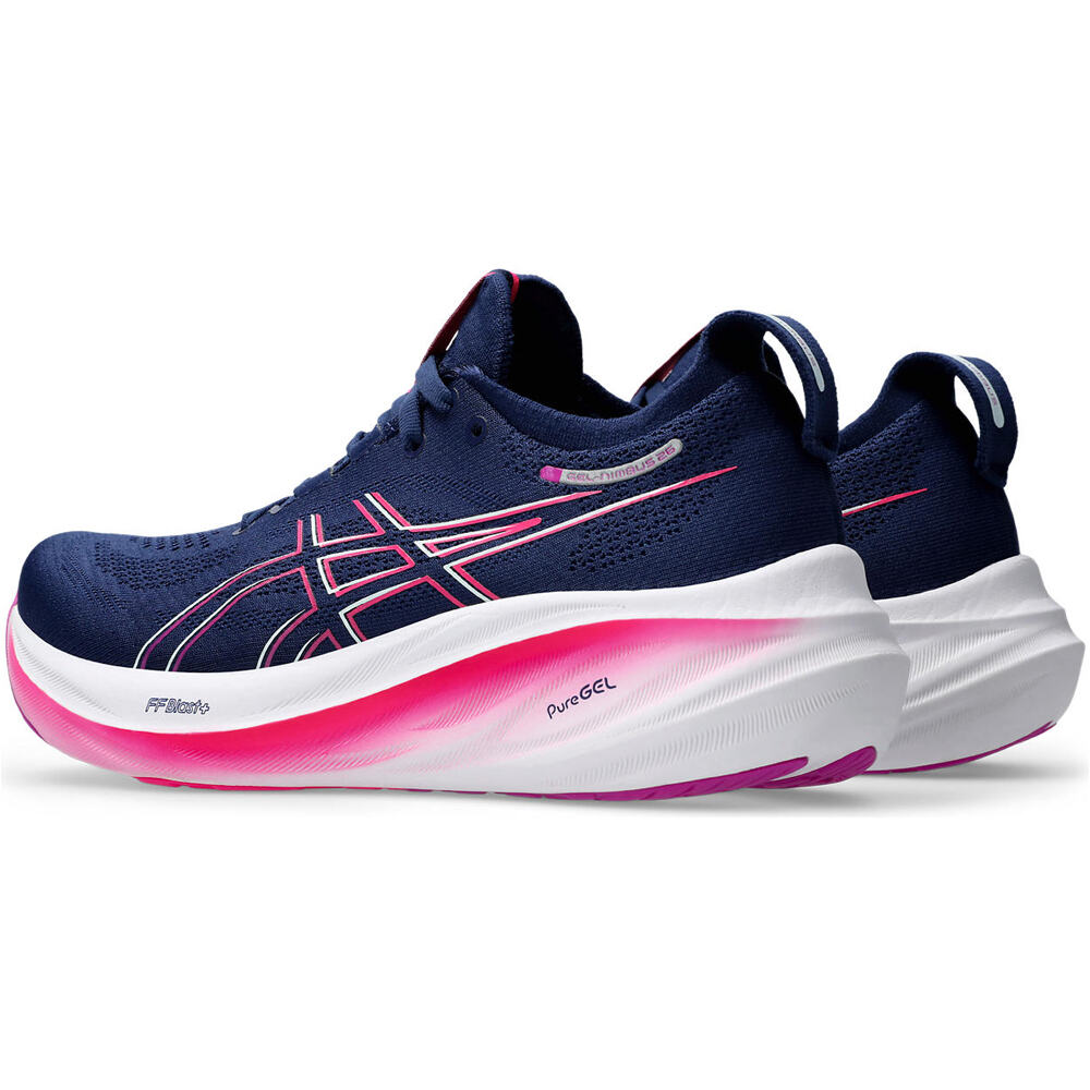 Asics zapatilla running mujer GEL-NIMBUS 26 NEGRO vista trasera