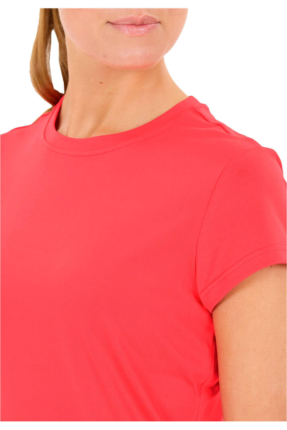 Athlecia camisetas fitness mujer ALMI NARANJA vista detalle