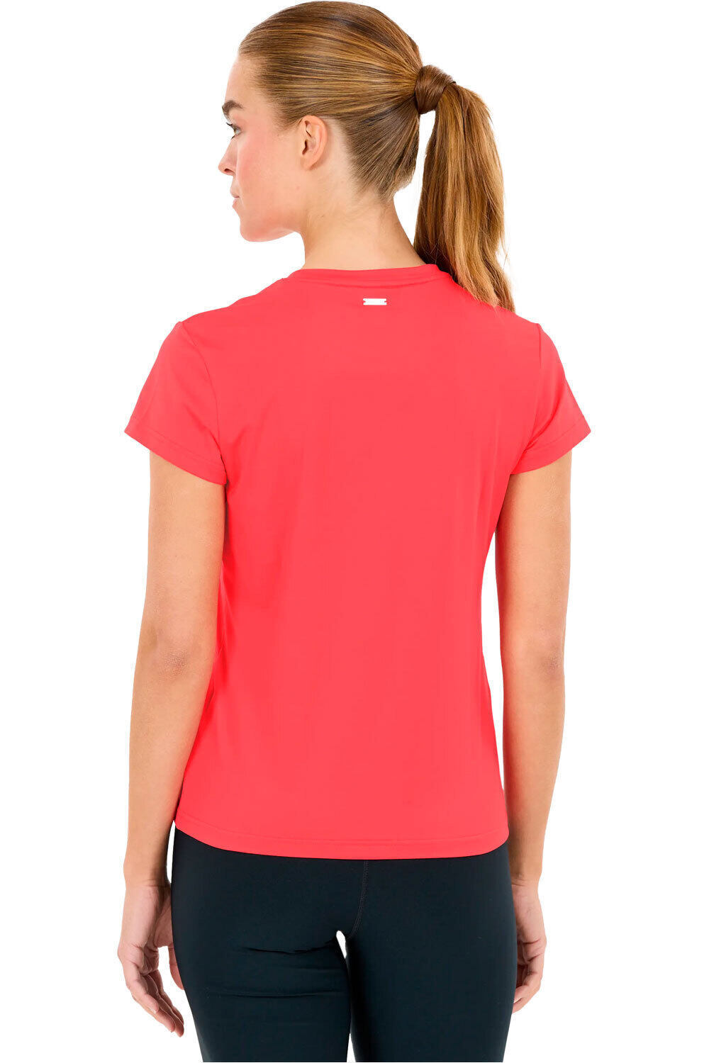 Athlecia camisetas fitness mujer ALMI NARANJA vista trasera