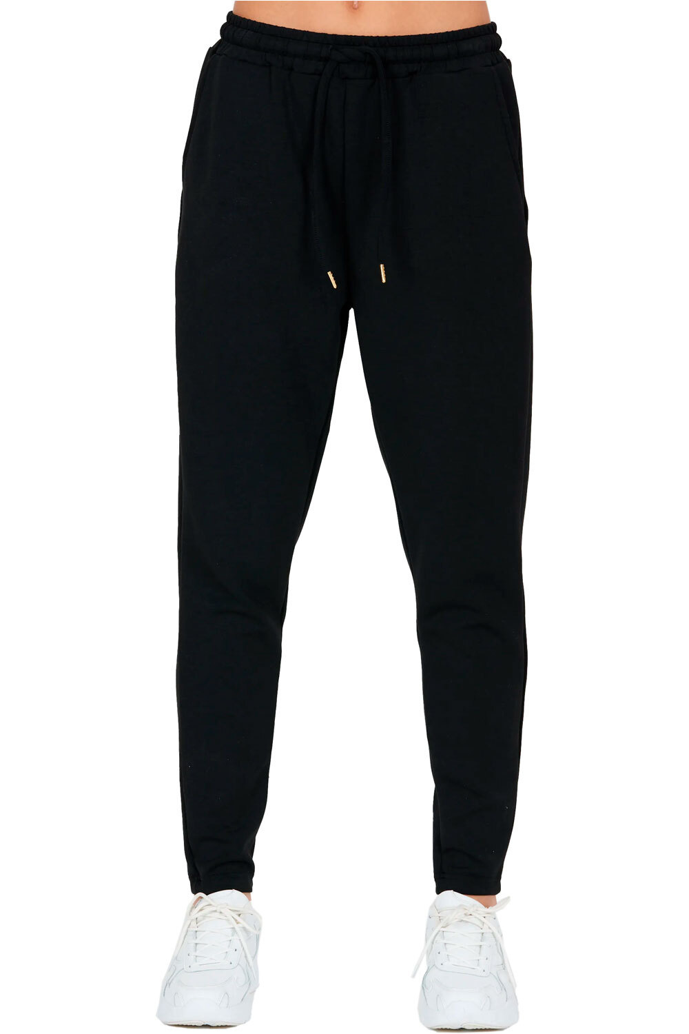 Athlecia pantalones y mallas largas fitness mujer JACEY V2 NEGRO vista frontal