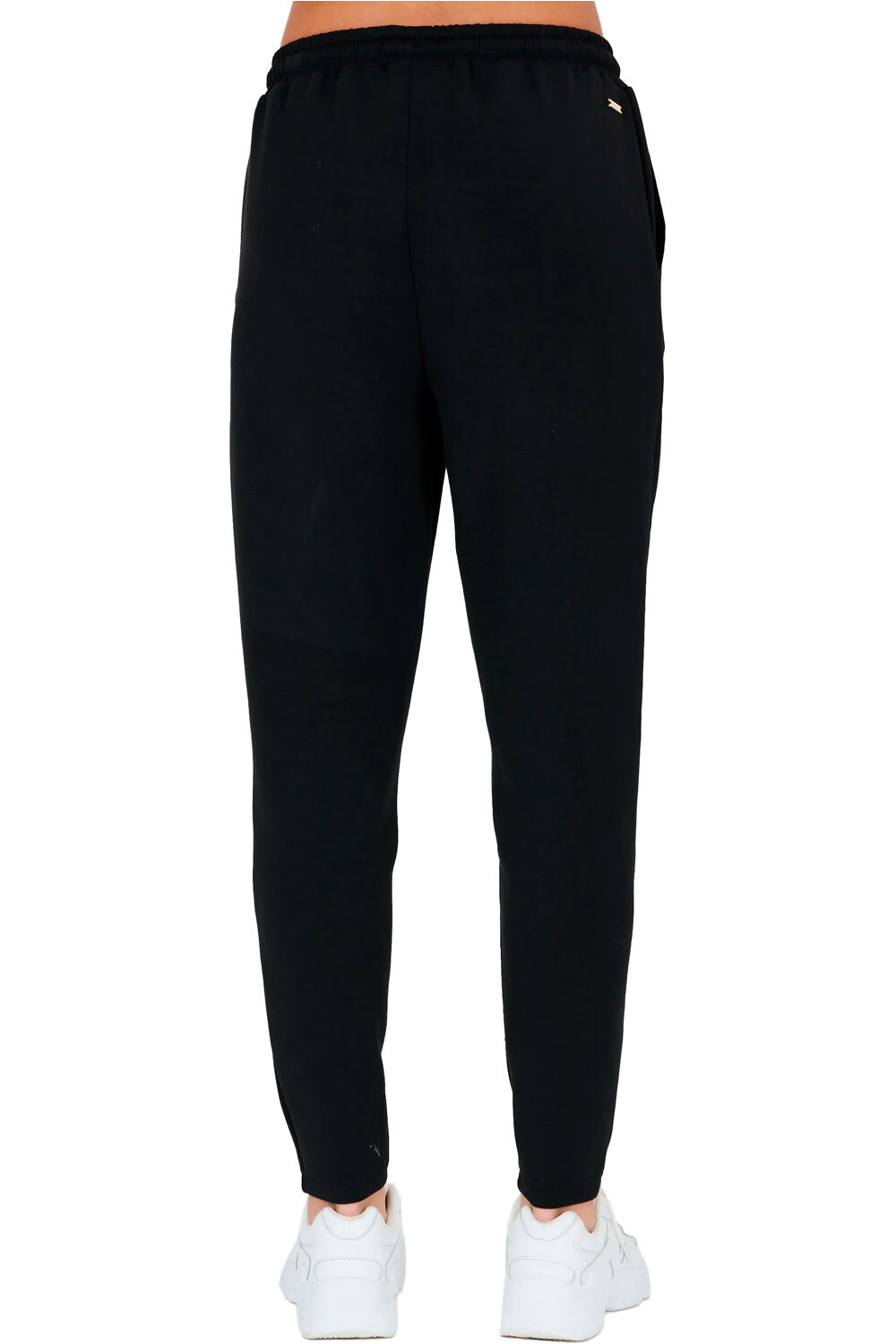 Athlecia pantalones y mallas largas fitness mujer JACEY V2 NEGRO vista trasera