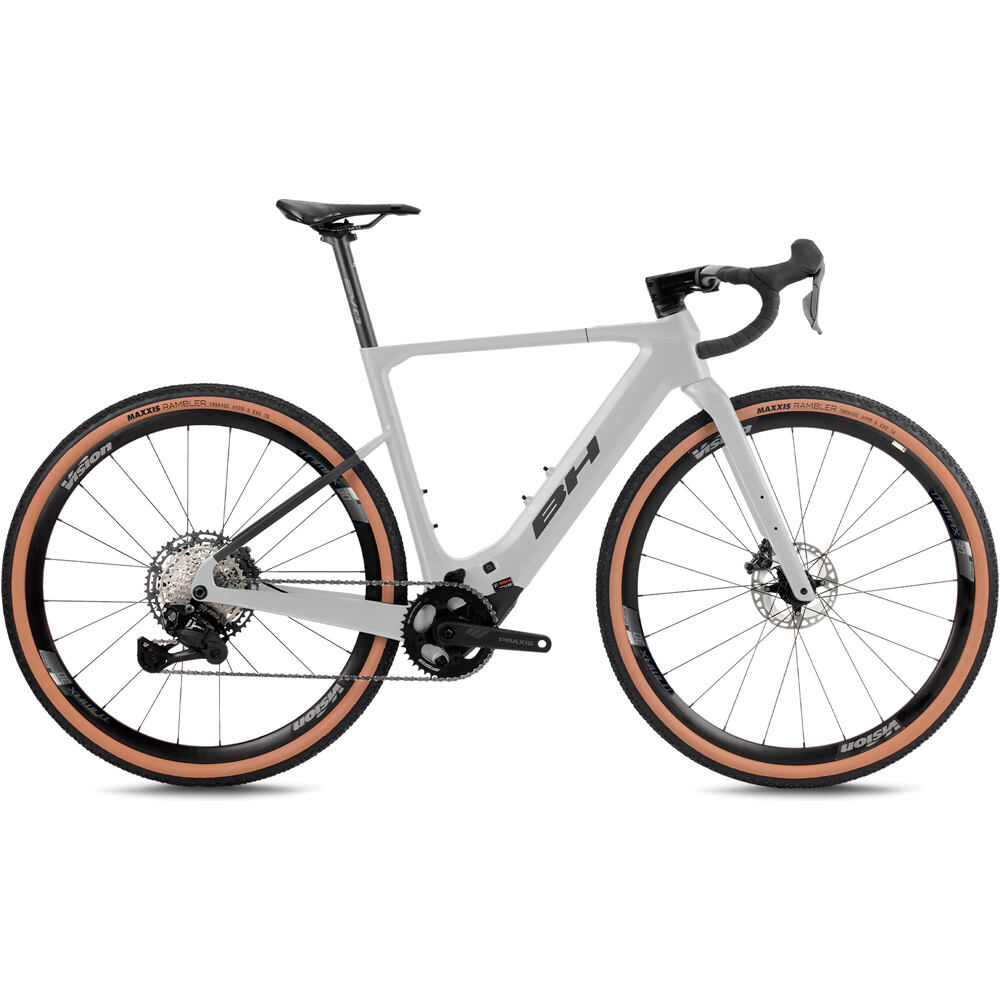 Bh BICICLETA ELÉCTRICA CARRETERA iGRAVELX NX CARBON 2.9 2027 GRIS vista frontal