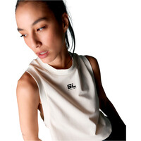 Black Limba camiseta tirantes fitness mujer CROSS MARRON vista detalle