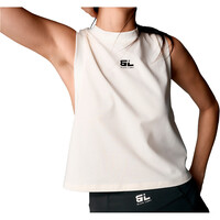 Black Limba camiseta tirantes fitness mujer CROSS MARRON vista frontal
