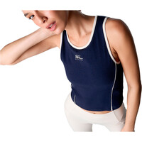 Black Limba camiseta tirantes fitness mujer PUREFLEX AZUL vista detalle