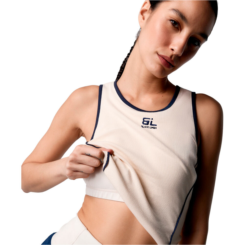 Black Limba camiseta tirantes fitness mujer PUREFLEX MARRON vista detalle