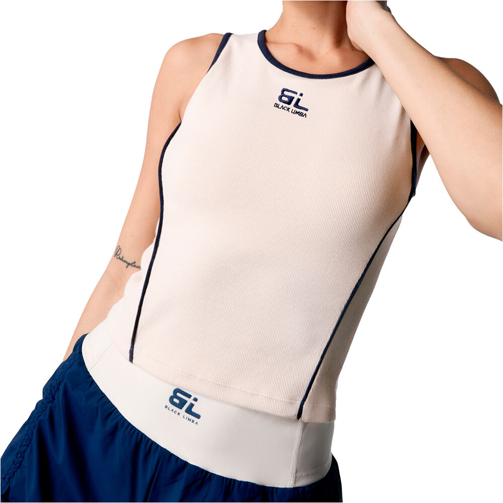 Black Limba camiseta tirantes fitness mujer PUREFLEX MARRON vista frontal