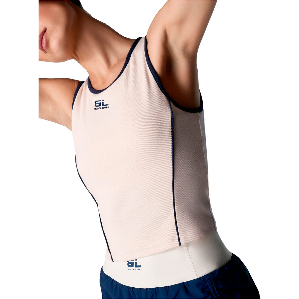 Black Limba camiseta tirantes fitness mujer PUREFLEX MARRON vista trasera
