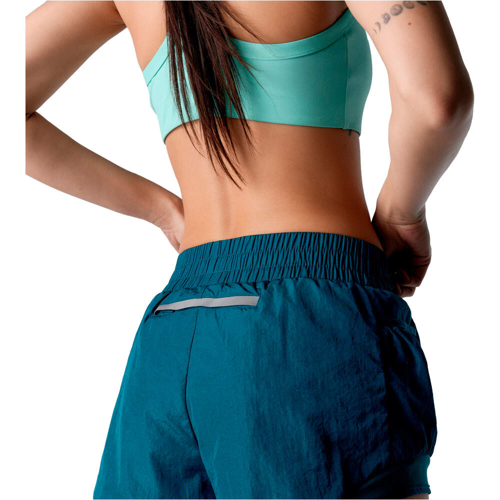 Black Limba pantalones y mallas cortas fitness mujer BOSTON VERDE vista trasera