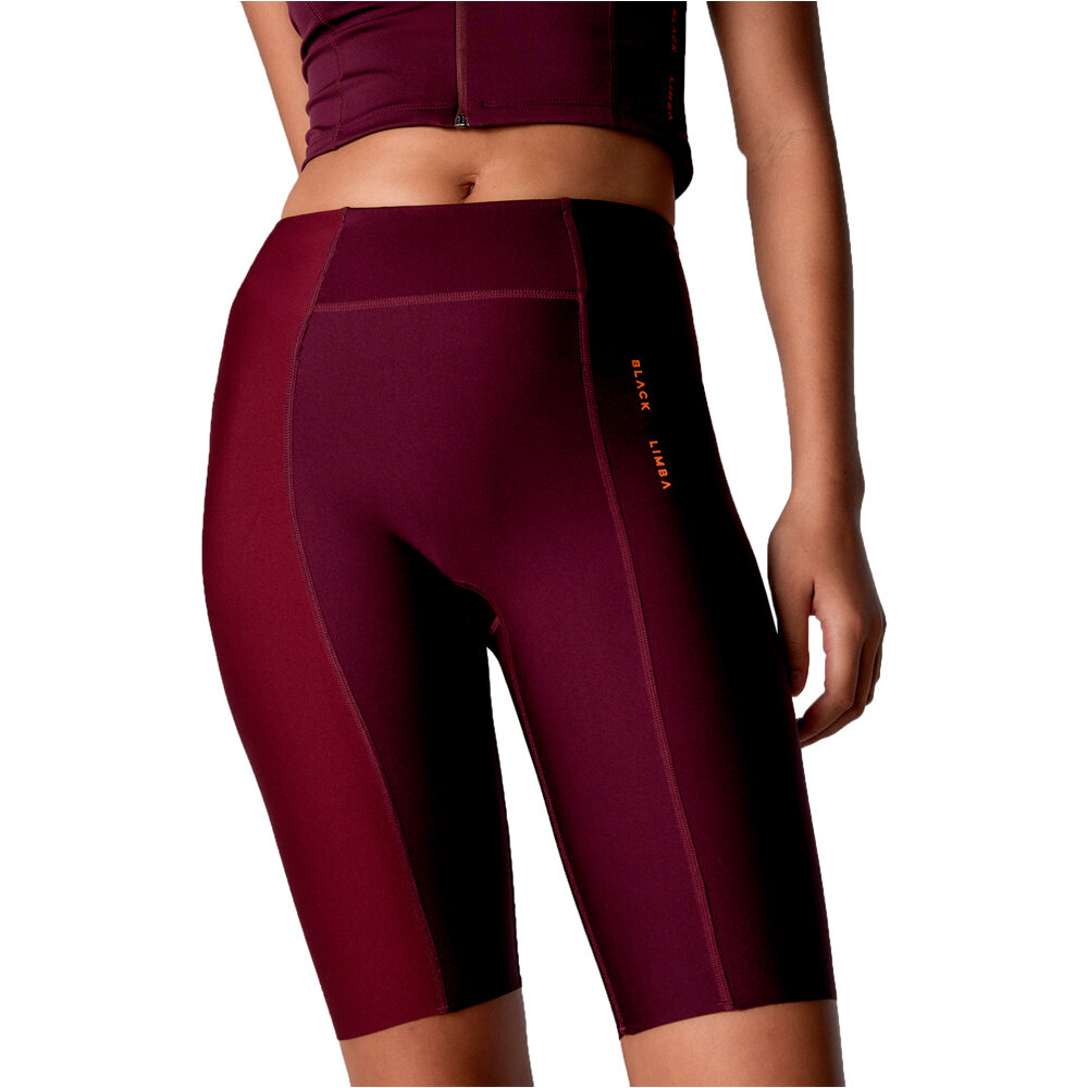 Black Limba pantalones y mallas cortas fitness mujer PEDALPOWER ROJO vista frontal