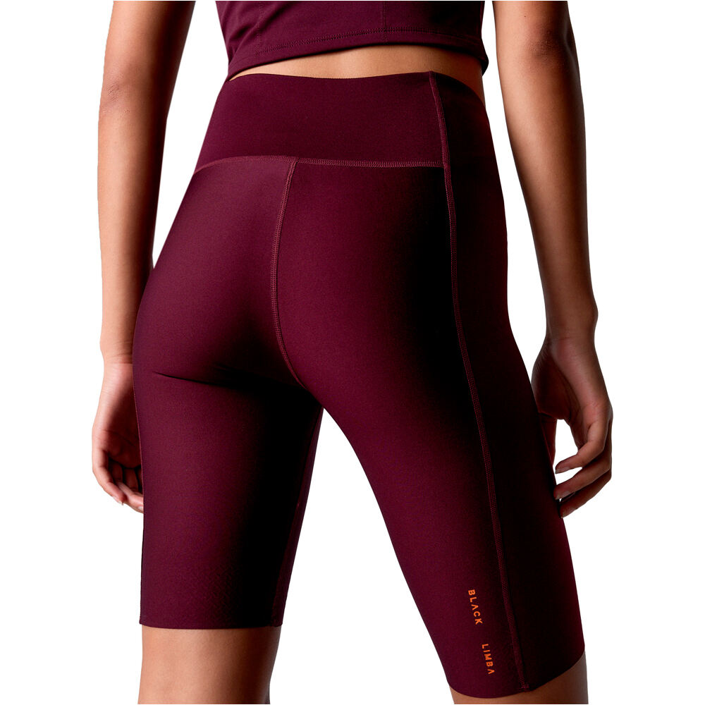Black Limba pantalones y mallas cortas fitness mujer PEDALPOWER ROJO vista trasera