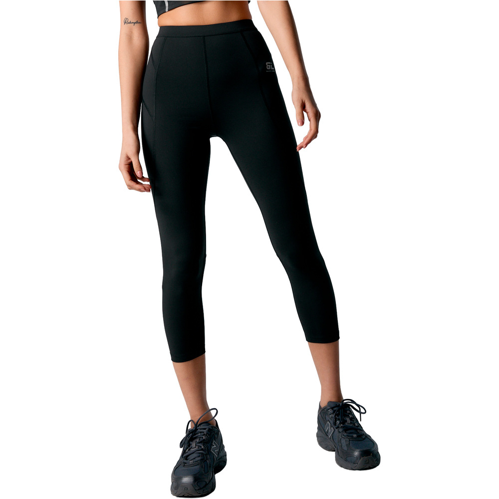 Black Limba pantalones y mallas cortas fitness mujer RACE NEGRO vista frontal