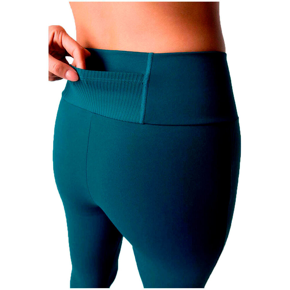 Black Limba pantalones y mallas largas fitness mujer TEMPO VERDE vista trasera