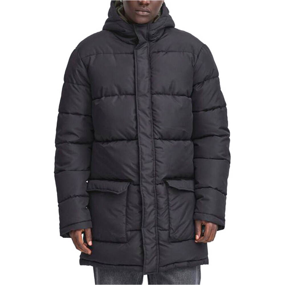 Blend chaquetas hombre LONG NEGRO vista frontal