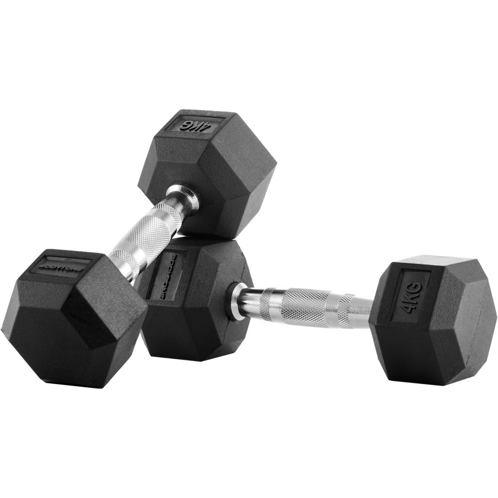 Bodytone mancuernas MANCUERNAS DE GOMA HEXAGONALES 4 KG  vista frontal