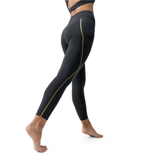 Born Living Yoga pantalones y mallas largas fitness mujer GOLD NEGRO