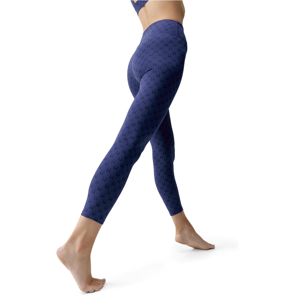 Born Living Yoga pantalones y mallas largas fitness mujer MONOGRAM AZUL vista trasera