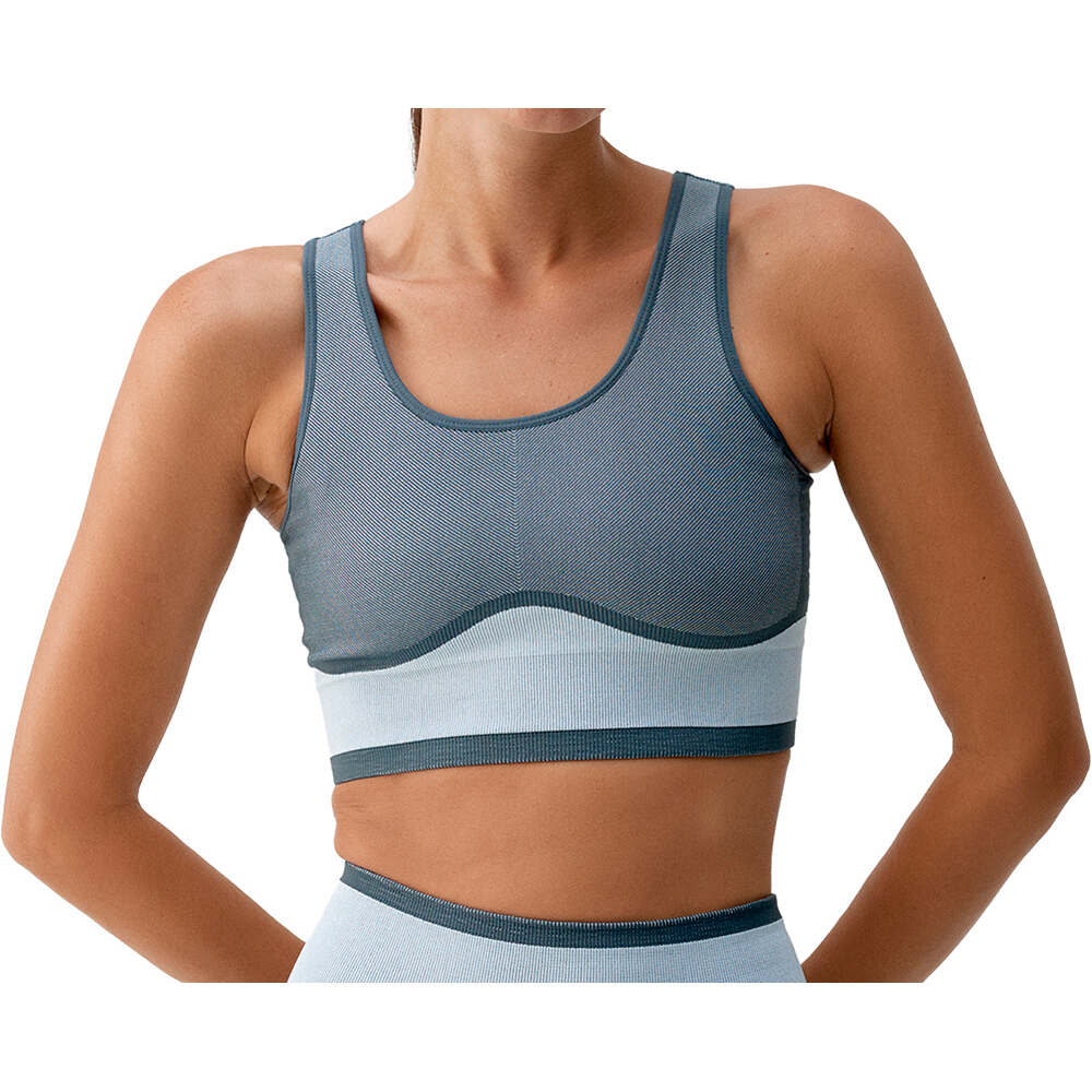 Born Living Yoga sujetadores deportivos Oasis AZUL vista frontal