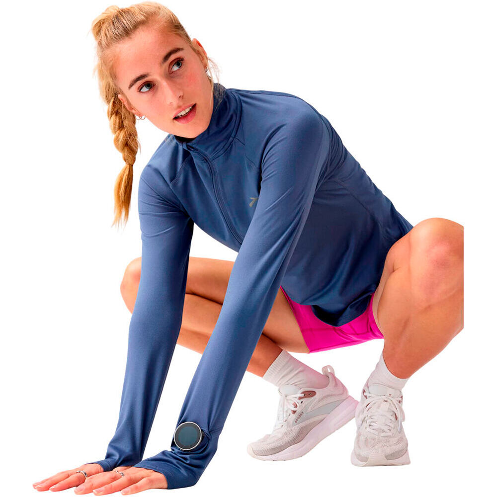 Brooks camiseta entrenamiento manga corta mujer DASH 3.0 AZUL vista detalle