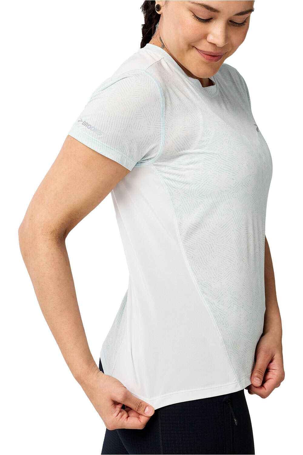 Brooks camiseta entrenamiento manga corta mujer SPRINT FREE 3.0 BLANCO vista detalle