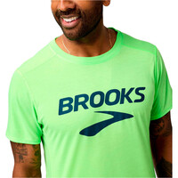 Brooks camiseta técnica manga corta hombre DISTANCE 3.0 VERDE vista detalle