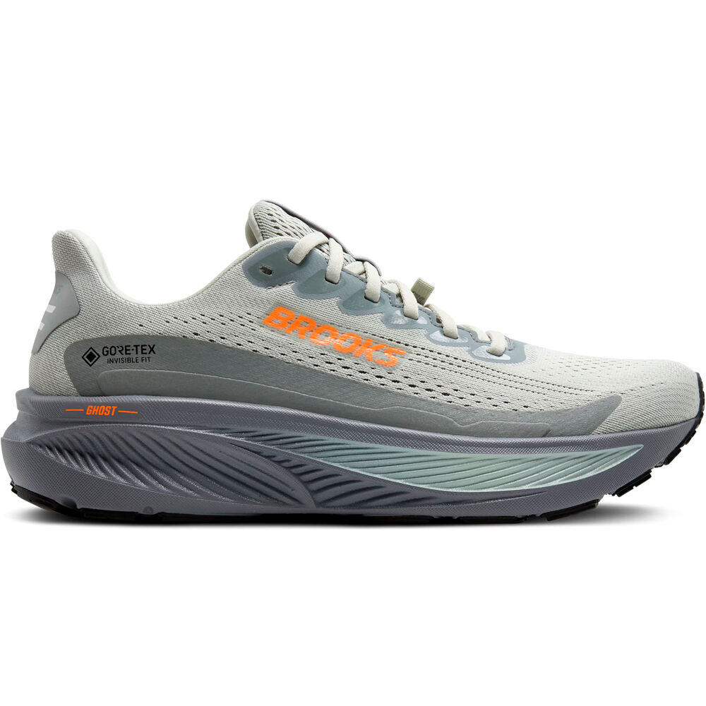 Brooks zapatilla running hombre GHOST 17 GORE-TEX GRIS lateral exterior