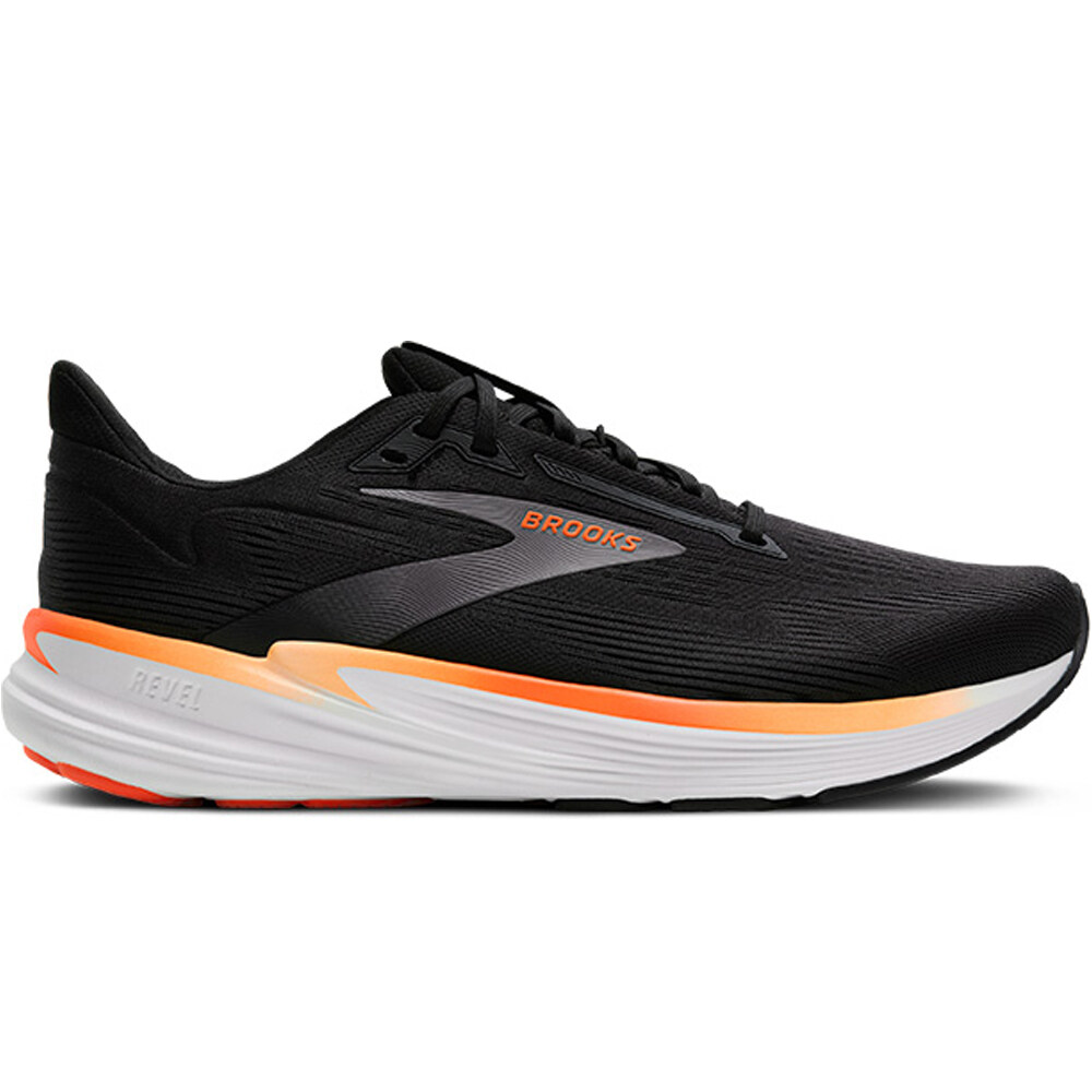 Brooks zapatilla running hombre REVEL 8 NEGRO lateral exterior
