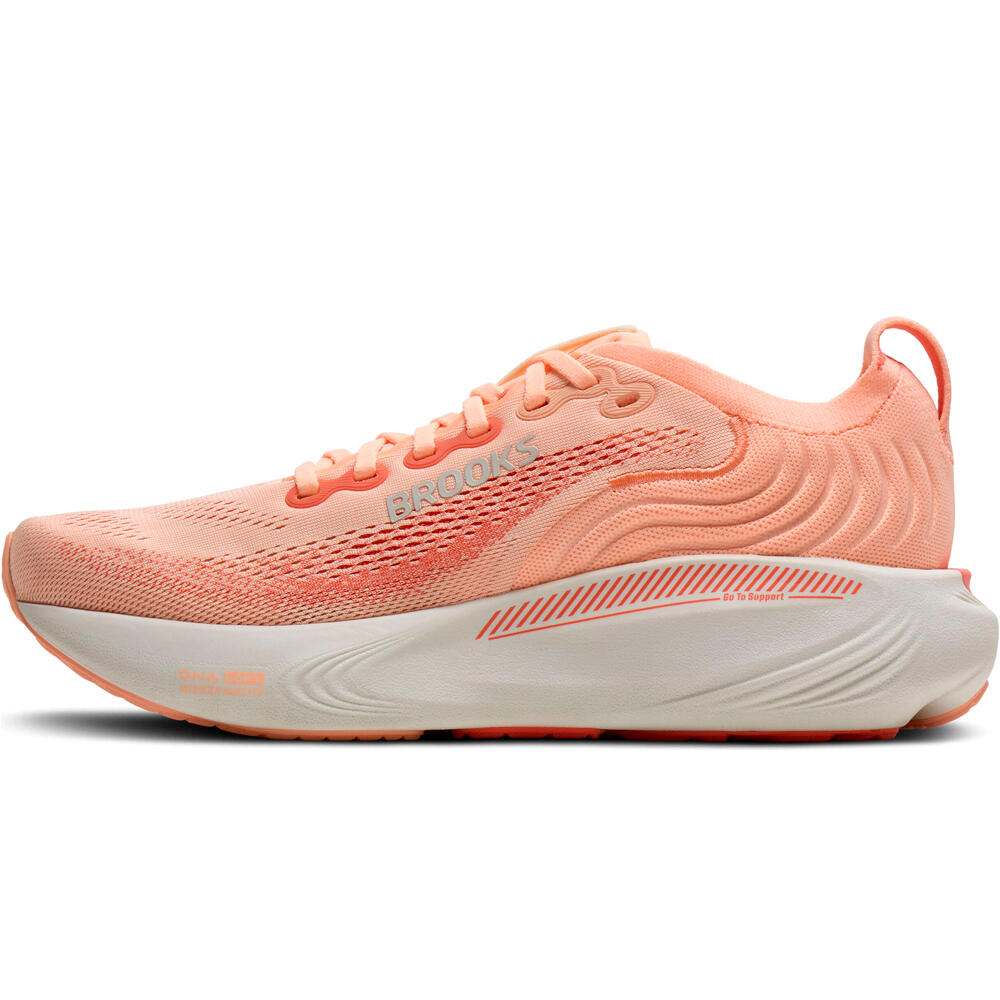 Brooks zapatilla running mujer ADRENALINE GTS 25 NARANJA puntera