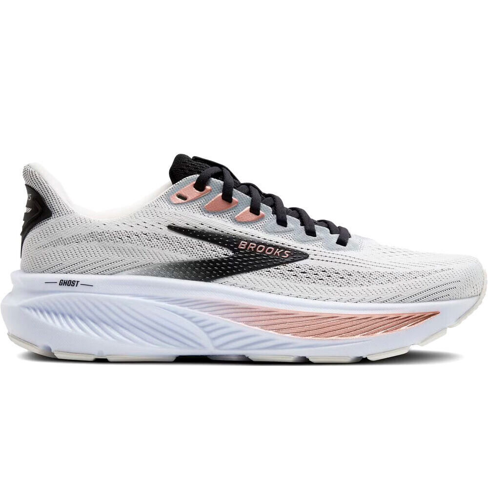 Brooks zapatilla running mujer GHOST 17 BLANCO lateral exterior