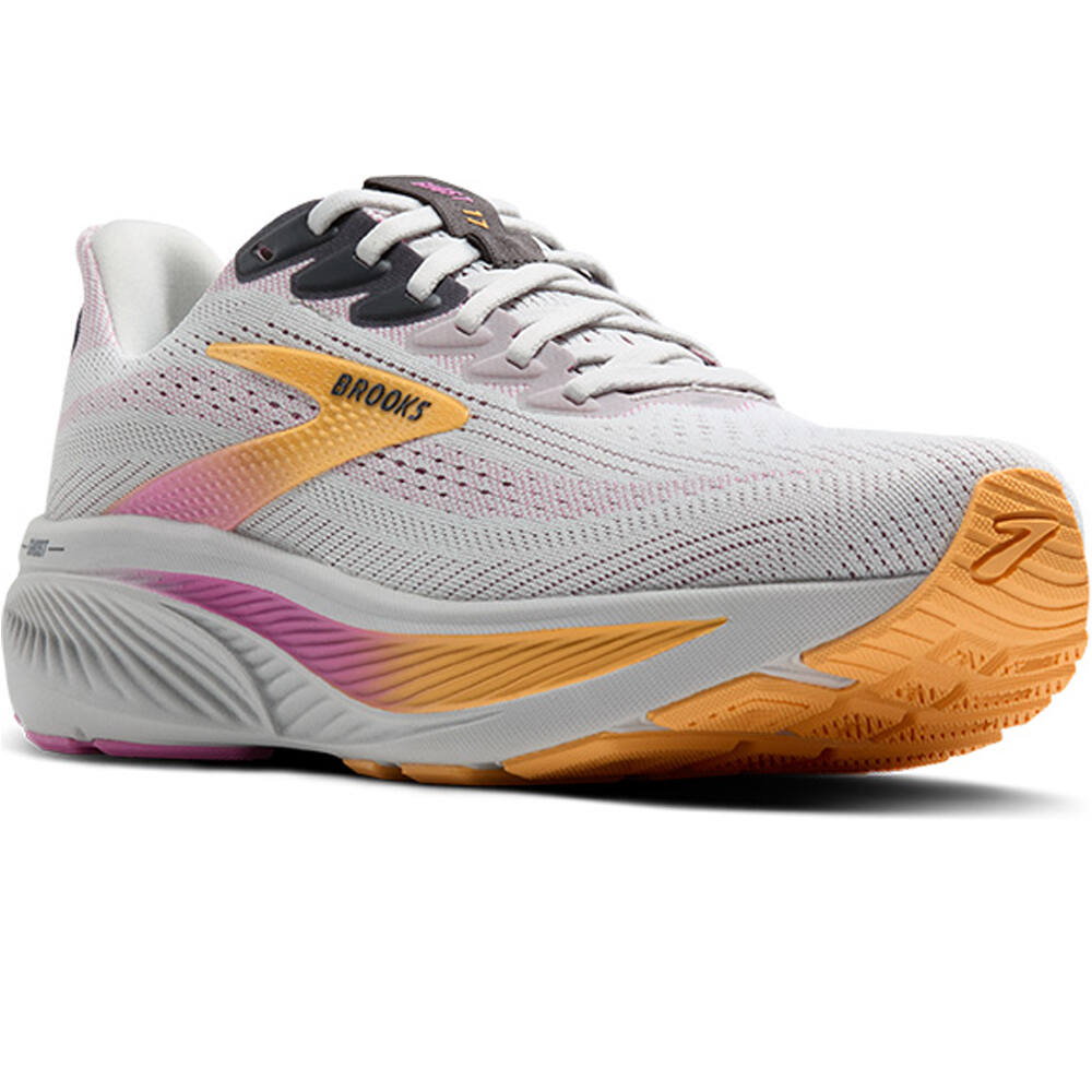 Brooks zapatilla running mujer GHOST 17 GRIS lateral interior