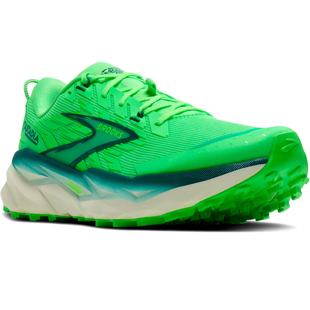 Brooks zapatillas trail hombre CASCADIA 19 VERDE lateral interior