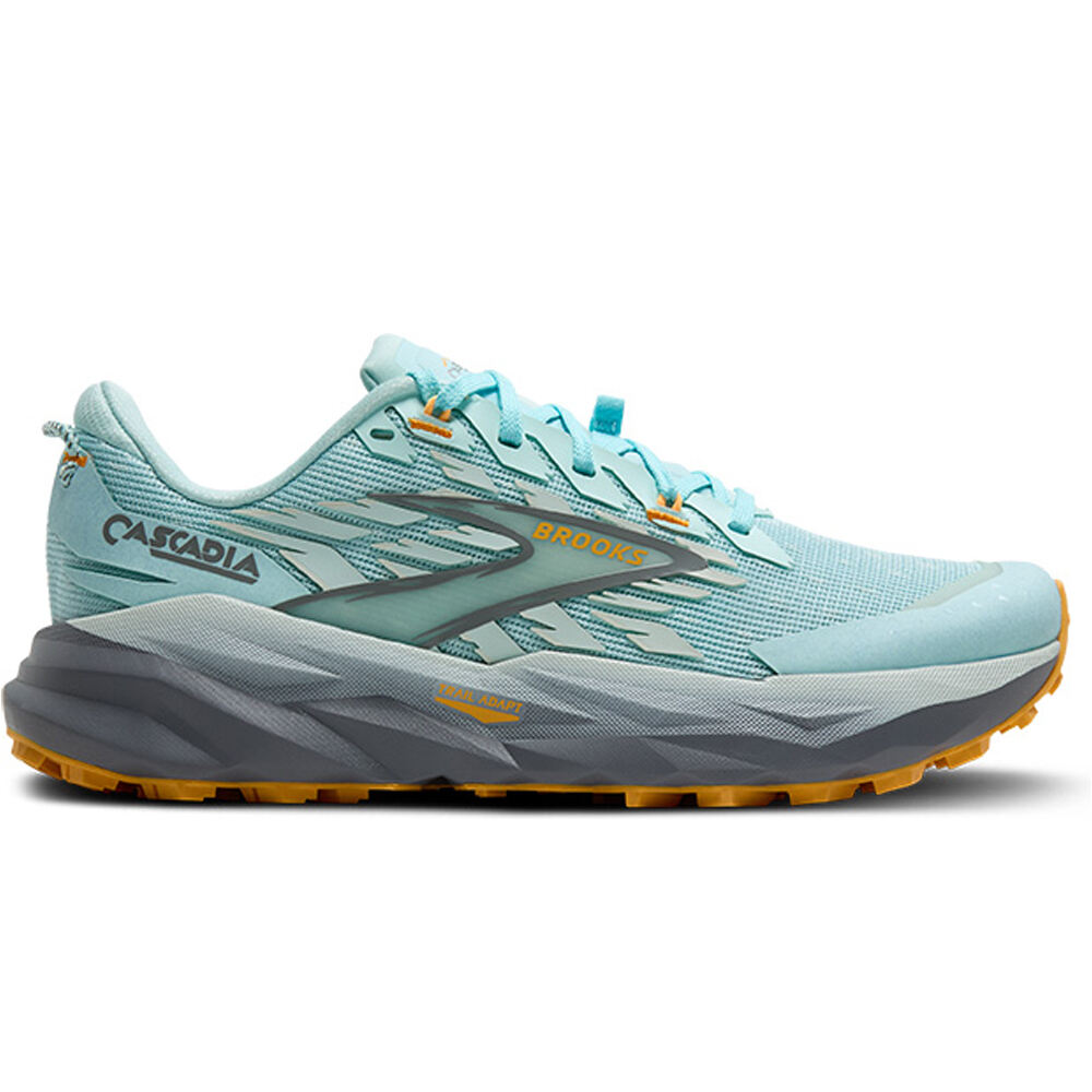 Brooks zapatillas trail mujer CASCADIA 19 AZUL lateral exterior