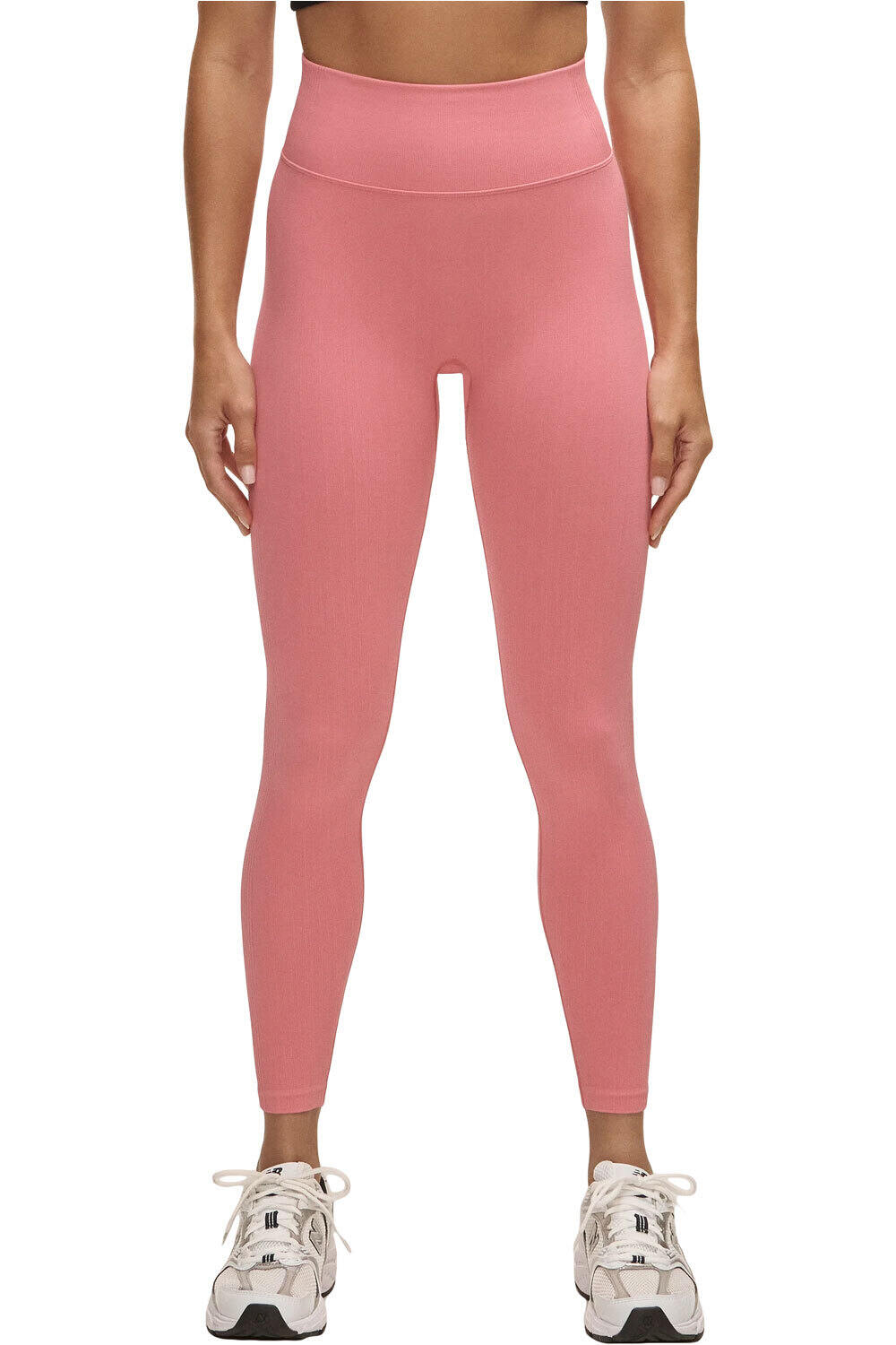 Casall Pantalon Largo Yoga RIB SEAMLESS HIGH WAIST R ROSA vista frontal