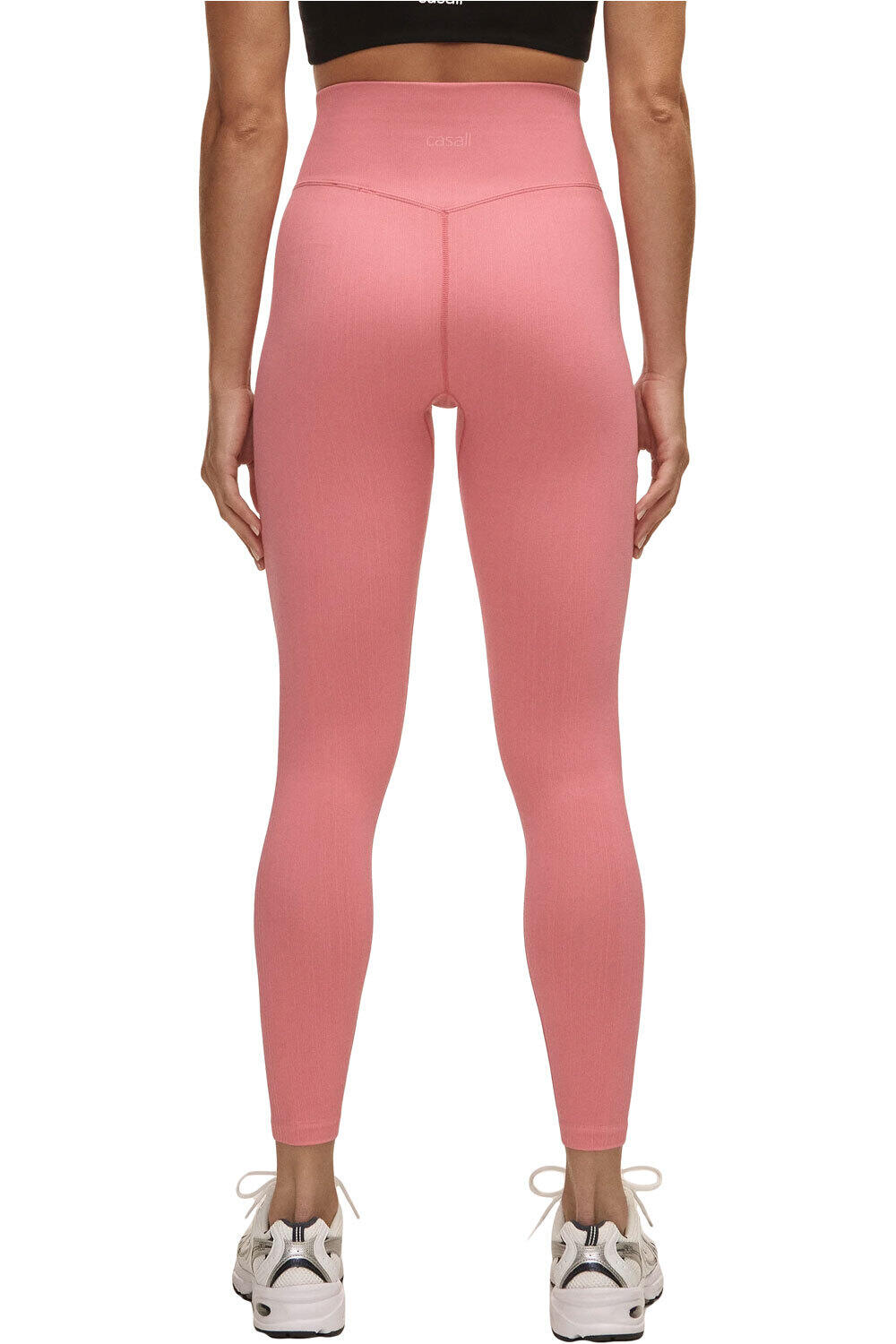 Casall Pantalon Largo Yoga RIB SEAMLESS HIGH WAIST R ROSA vista trasera