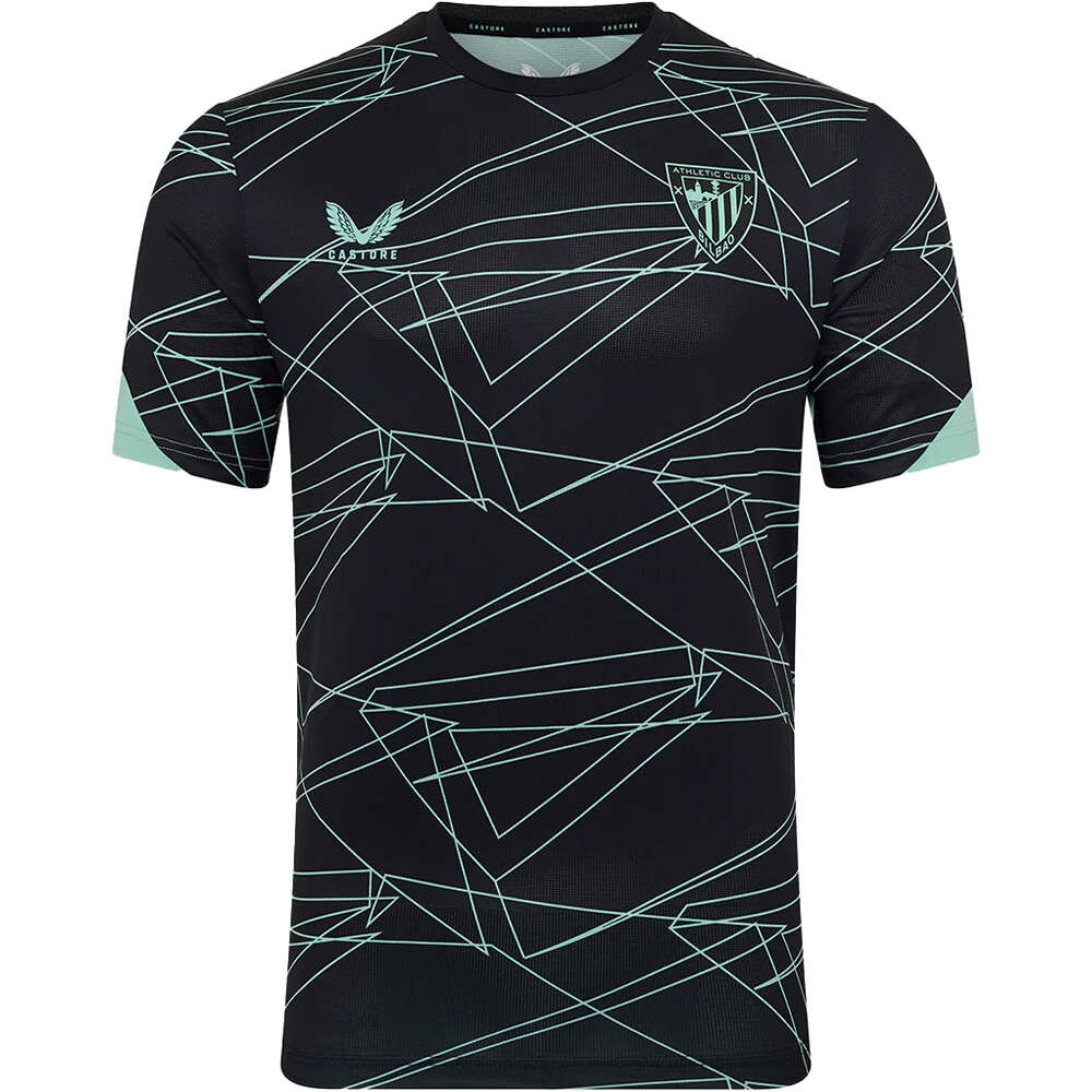 Castore camiseta de fútbol oficiales ATHLETIC CLUB DE BILBAO 25/26 PREMATCH NEGRO vista frontal