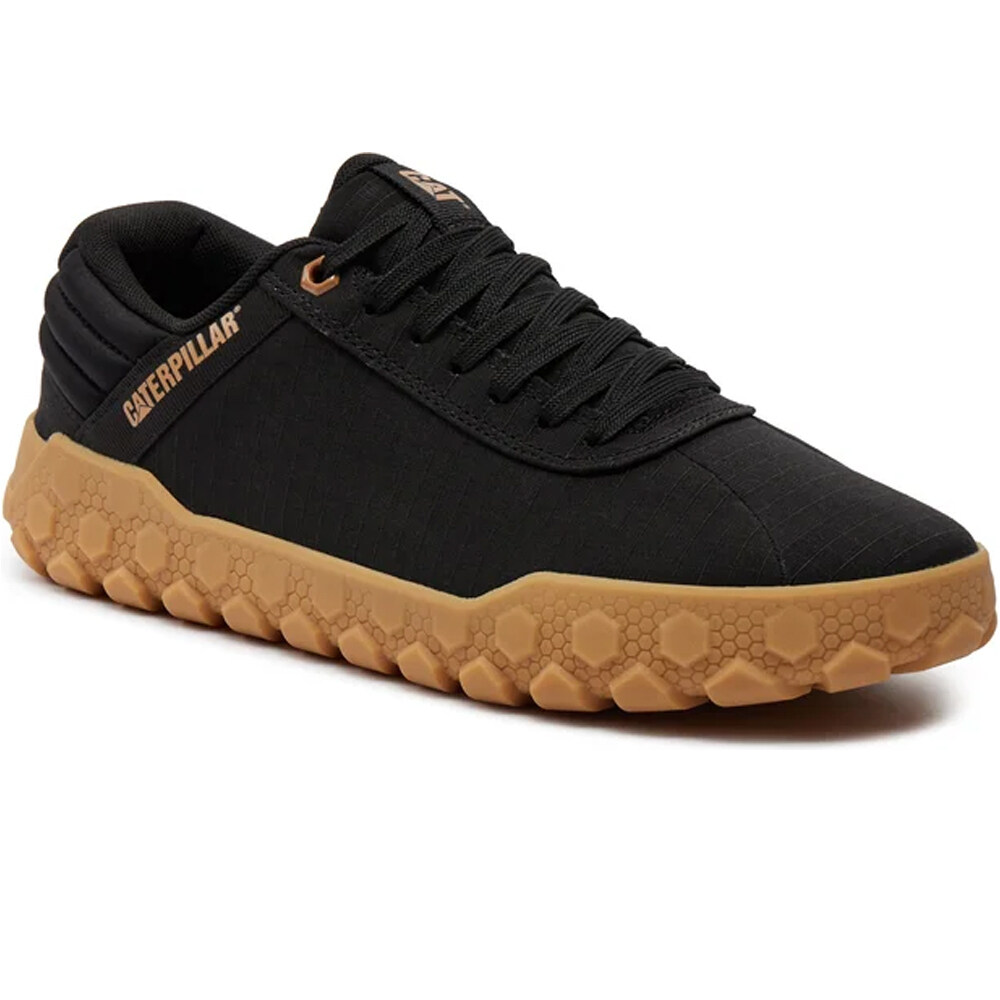 Cat zapatilla moda hombre HEX + CANVAS NEGRO lateral interior