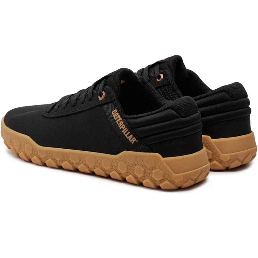 Cat zapatilla moda hombre HEX + CANVAS NEGRO vista trasera