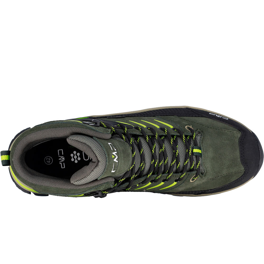 Cmp bota trekking hombre RIGEL 2.0 MID WATERPROOF VERDE vista trasera
